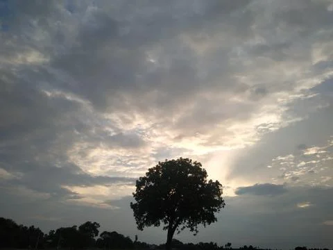 Dramatic sky view in bihar. this photo is taken in India. Stock Photos