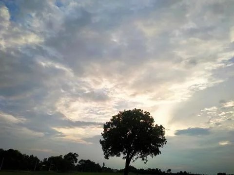 Dramatic sky view in bihar. this photo is taken in India. Stock Photos