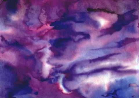 Dramatic sky watercolor Stock Illustration
