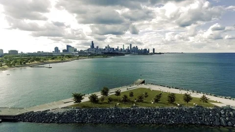 Dramatic skyline boats harbor Stock Footage 81997261