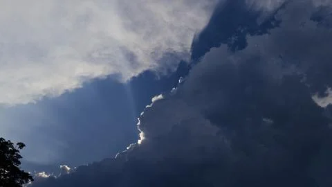 Dramatic skyline with stormy clouds before rain Stock Photos