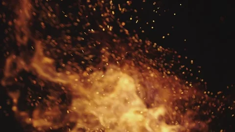 Dramatic slow motion footage capturing a swirling vortex of fire and embers.. Stock Footage 337532490