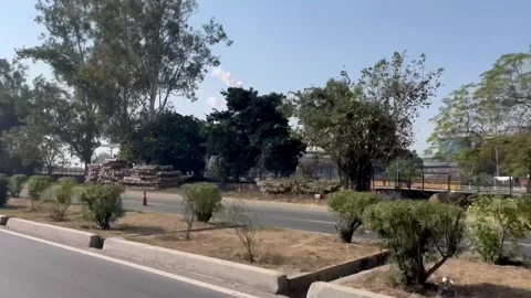 Dramatic smoke from a chimney in Uttar Pradesh, India Stock Footage 299792298