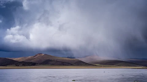 Dramatic Snowstorm Timelapse Over Sajama National Park Mountains Stock Footage 291591282