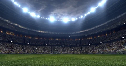 Dramatic soccer stadium Stock Footage 77549160