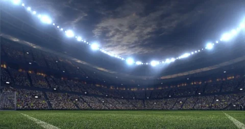 Dramatic soccer stadium Stock Footage 77550103