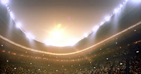 Dramatic soccer stadium Stock Footage 77551564