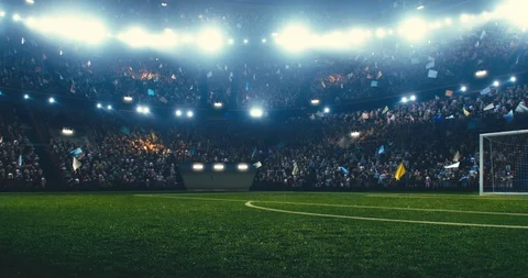 Dramatic soccer stadium Stock Footage 104195260