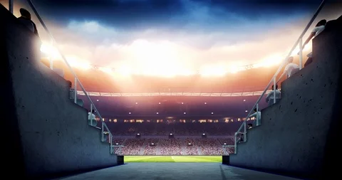 Dramatic soccer stadium Stock Footage 104929172