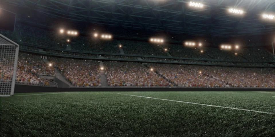 Dramatic soccer stadium Stock Photos