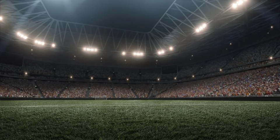 Dramatic soccer stadium Stock Photos