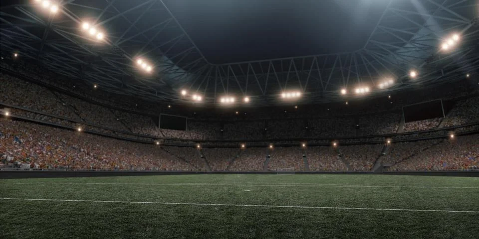 Dramatic soccer stadium Stock Photos