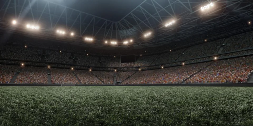 Dramatic soccer stadium Stock Photos