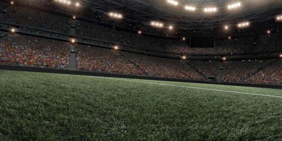 Dramatic soccer stadium Stock Photos