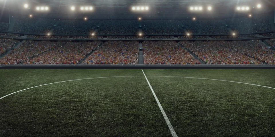 Dramatic soccer stadium Stock Photos
