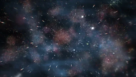 Dramatic Space Galaxy Warp With Stars, Dust Particles and Motion Blur for SciFi Video stock 331940517