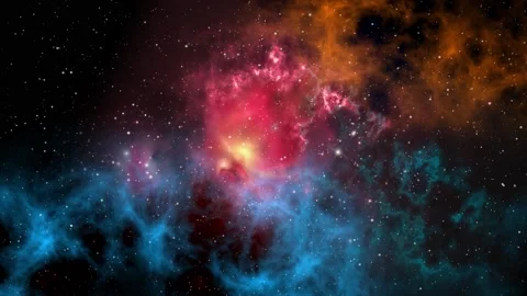 Dramatic space view moving through universe galaxies stars and nebulae Stock-Footage 160162068