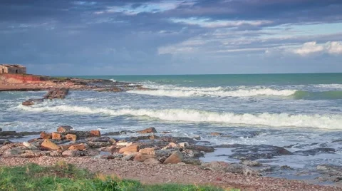 Dramatic spring morning on the Passero cape Stock Footage 48629262