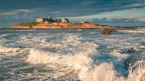 Dramatic spring morning on the Passero cape Stock Footage 58590555