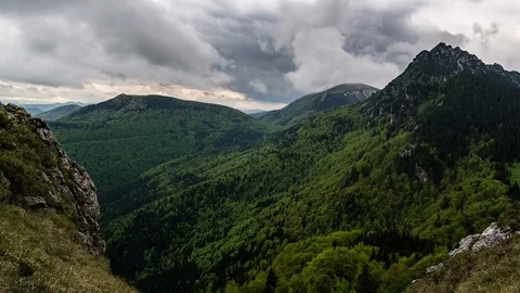 Dramatic spring sky time lapse. Magic clouds dolly shot Stock Footage 69134935