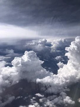 Dramatic Stacks of Clouds from Above Stock Photos