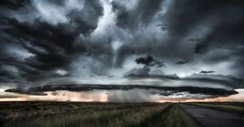 Dramatic storm and tornado Stock Photos