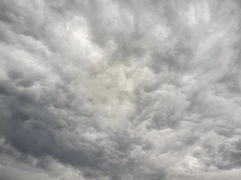 Dramatic Storm Cloud Texture Background In Gray Sky With Depth Stock Photos