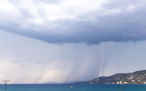 Dramatic Storm Clouds And Coastal Weather Landscape 写真素材