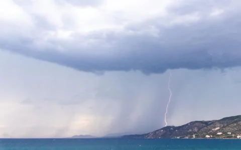 Dramatic Storm Clouds And Coastal Weather Landscape 写真素材