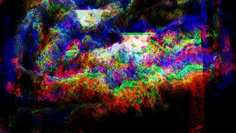 Dramatic Storm Clouds and Sun Rays with Cyberpunk Digital Glitch Effect Stock Footage 341585088