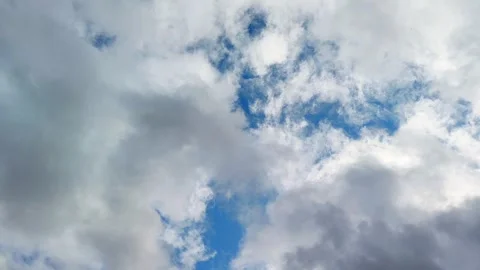 Dramatic Storm Clouds with Blue Sky Stock Footage 340238708