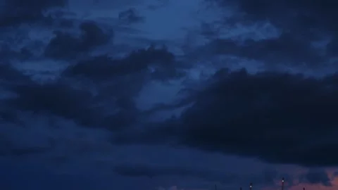 Dramatic Storm Clouds Dark Glowing Center Abstract Sky Stock Footage 342302804
