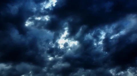 Dramatic Storm Clouds (Dark Ink) Stock Footage 40691572