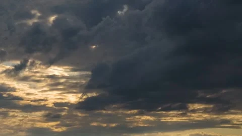 Dramatic Storm Clouds During Sunset Over the Southern Urals, Russia Stock Footage 325351040