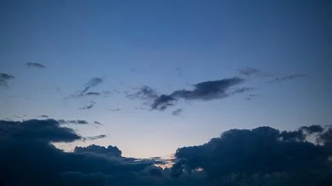 Dramatic storm clouds with evening sky background. Stock Photos