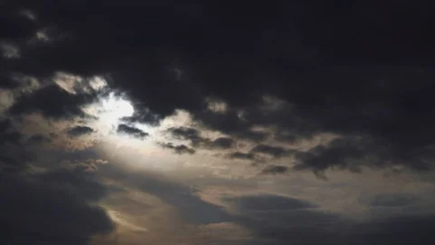 Dramatic storm clouds fly fast in the sky Stock Footage 107071055