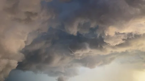 Dramatic Storm Clouds with Golden Sunset Light Video stock 337903763