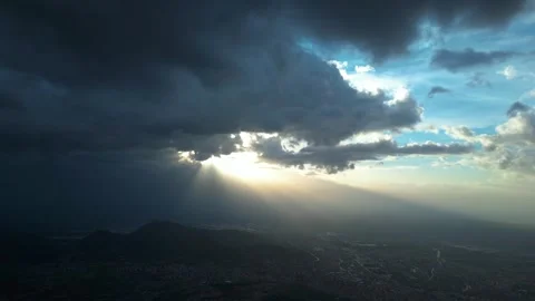 Dramatic Storm Clouds Opening to Blue Sky Timelapse Stock-Footage 335290775