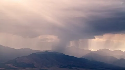 Dramatic Storm Clouds Over Majestic Mountain Range Stock Footage 323274927