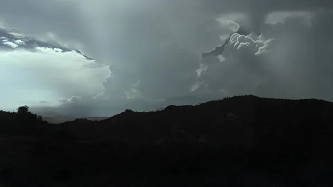 Dramatic Storm Clouds Over Mountain Ridge Time Lapse Stock-Footage 332135330