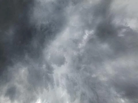 Dramatic Storm Clouds Overhead in Kyrgyzstan Foto stock
