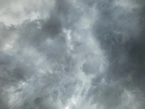 Dramatic Storm Clouds Overhead in Kyrgyzstan 스톡 사진