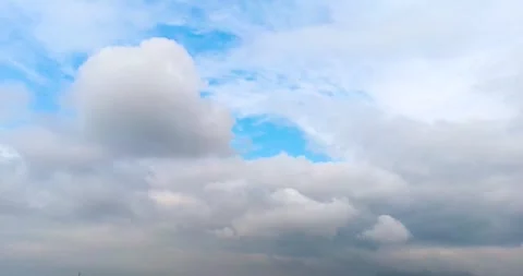 Dramatic Storm Clouds Rolling and Churning Across an Open Sky Stock Footage 341915359