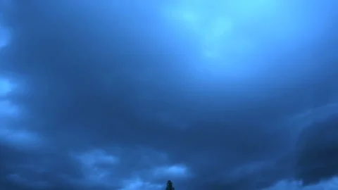 Dramatic storm clouds rolling over Zhytomyr town Stock Footage 167471218