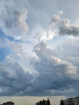 Dramatic Storm Clouds in Sky Upward View Stock Photos