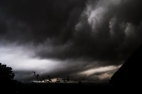 Dramatic storm clouds   strong storm Stock Photos