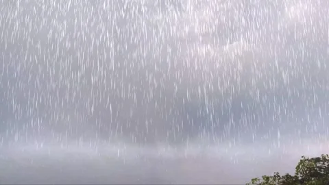 Dramatic Storm with Lightning and Heavy Rain Stock Footage 325329068