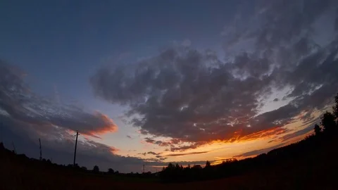 Dramatic Storm in Mountains sky. Sunset color clouds move. Time-lapse. Stock Footage 84214703