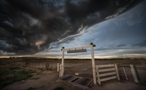 Dramatic storm in the pampas Fotos Stock