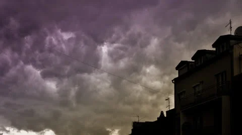 Dramatic storm rainy clouds covering the sky (time lapse) Stock Footage 22482357
